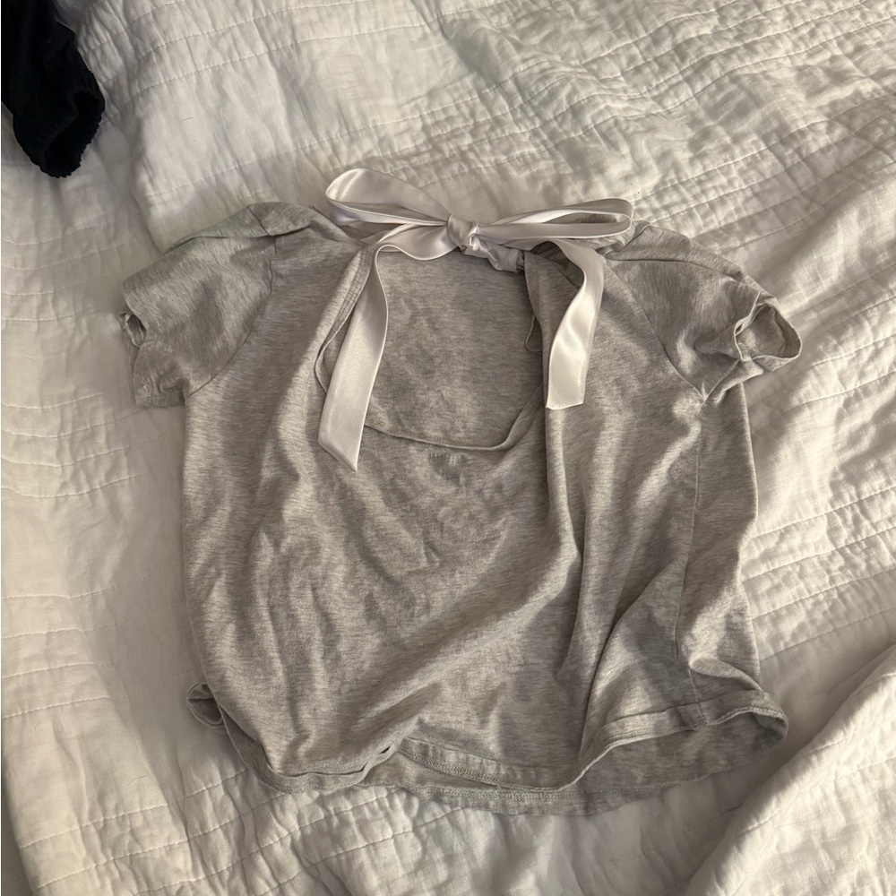 lace bow t shirt
